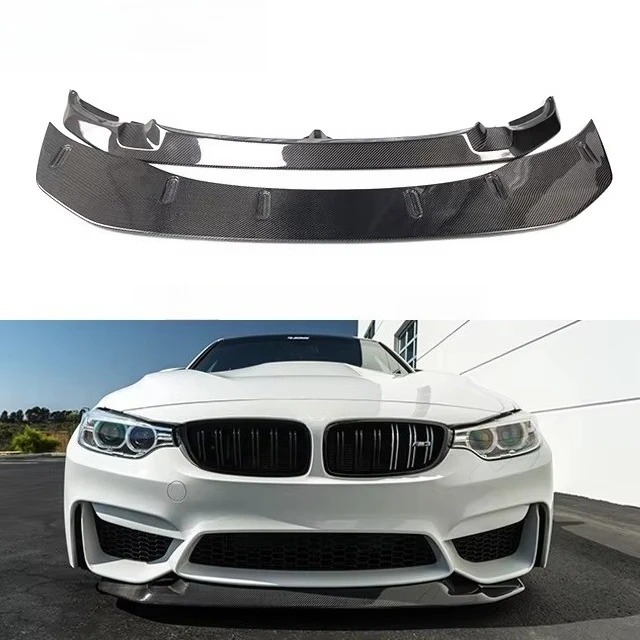 GTS Type 2PCS Carbon Front Bumper Lip for  F80 F82 F83 M3 M4 2014-2019 Car Accessories